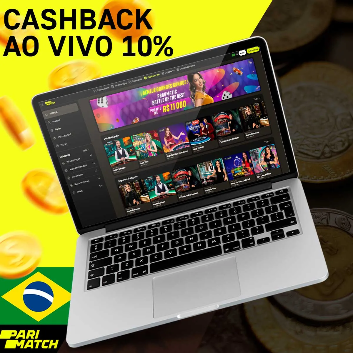 Cashback nas apostas ao vivo Parimatch no Brasil