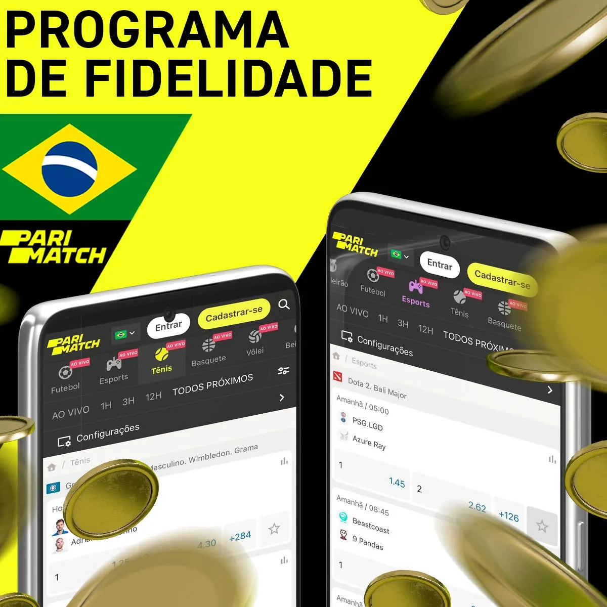 Programa de fidelidade para usuários do aplicativo móvel Android da Parimatch no Brasil