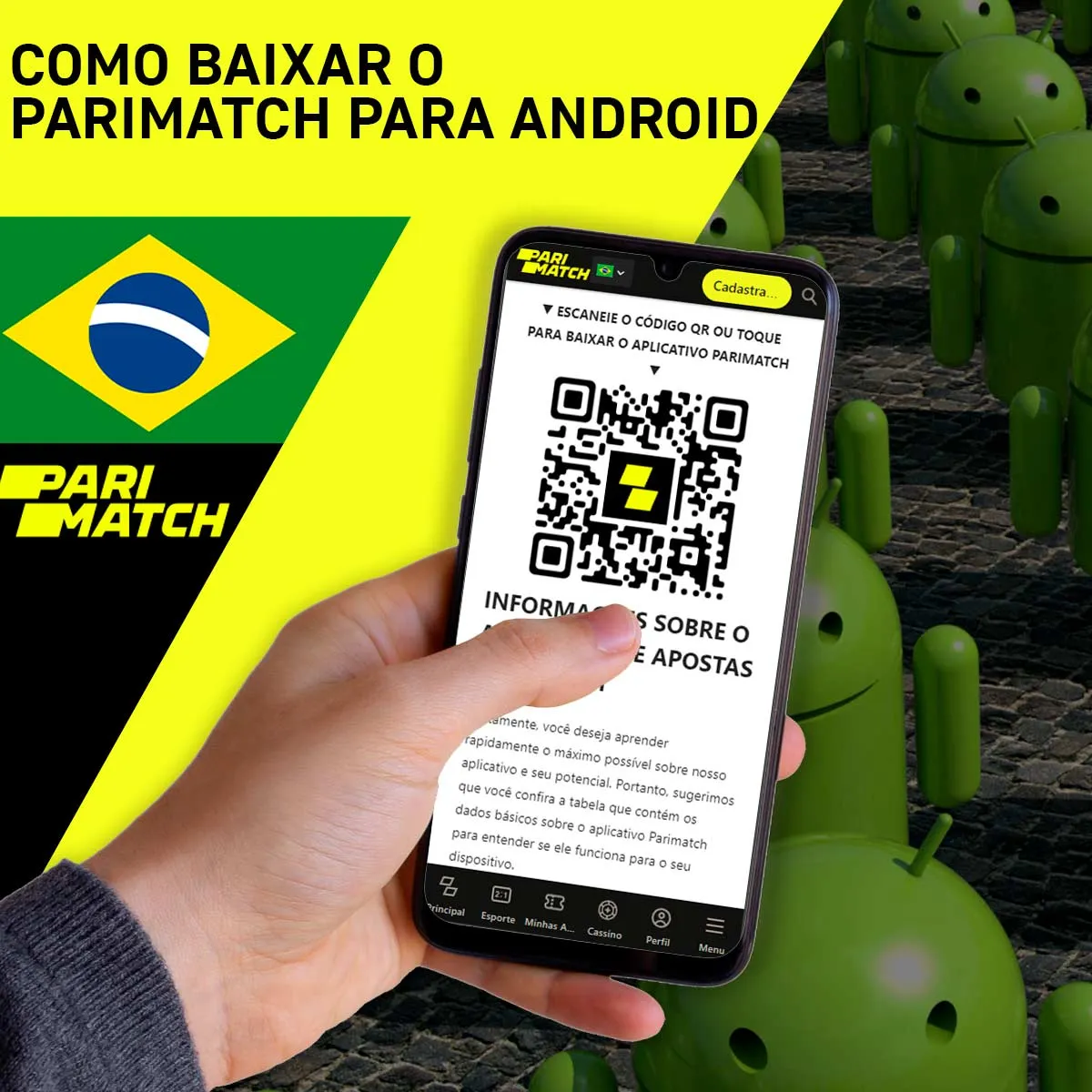 Instruções sobre como instalar o aplicativo móvel para Android da casa de apostas Parimatch Brasil