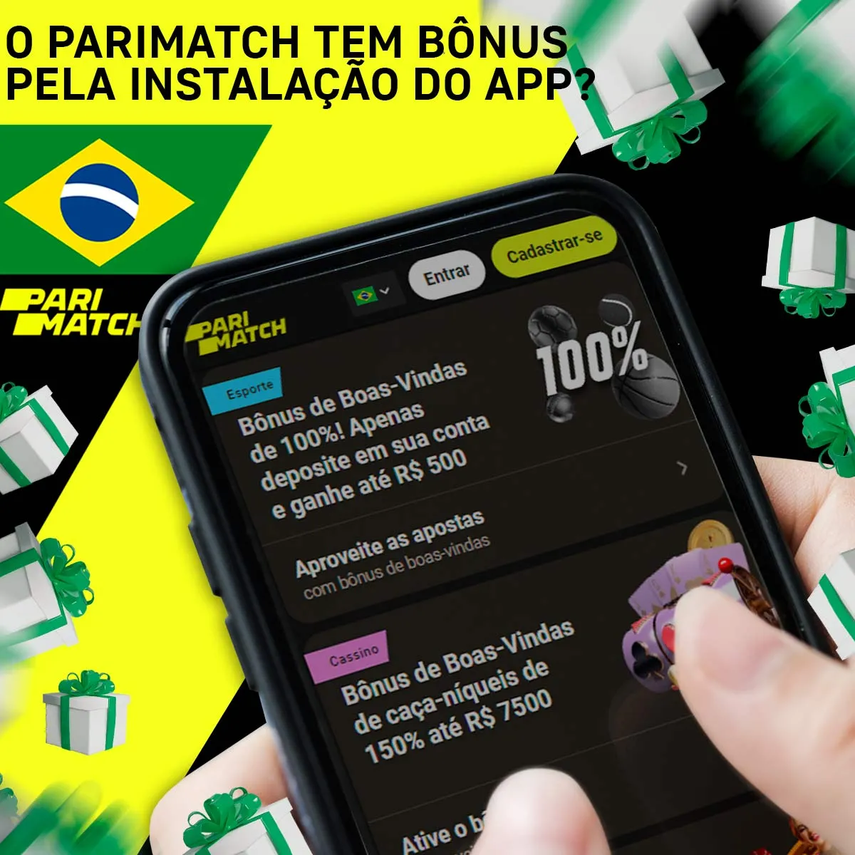 Programa de bônus para instalar o aplicativo móvel Android da casa de apostas Parimatch no Brasil