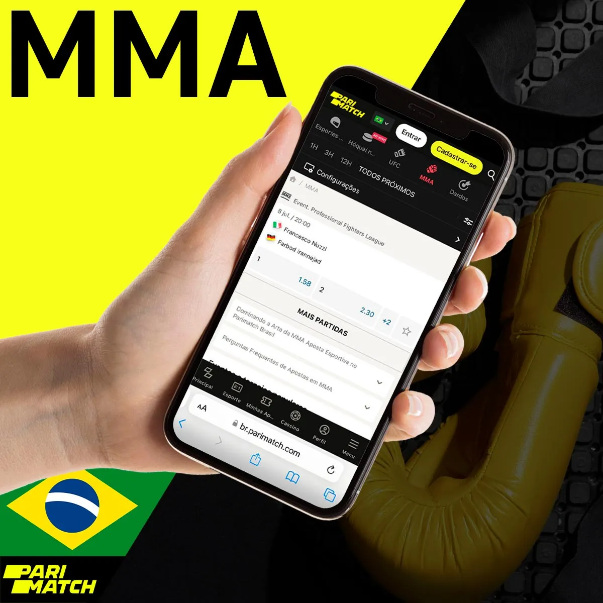 Apostas em MMA na casa de apostas Parimatch no Brasil