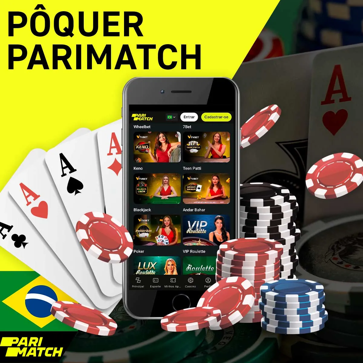 Jogo de cartas de pôquer de cassino na loja de apostas Parimatch Brasil