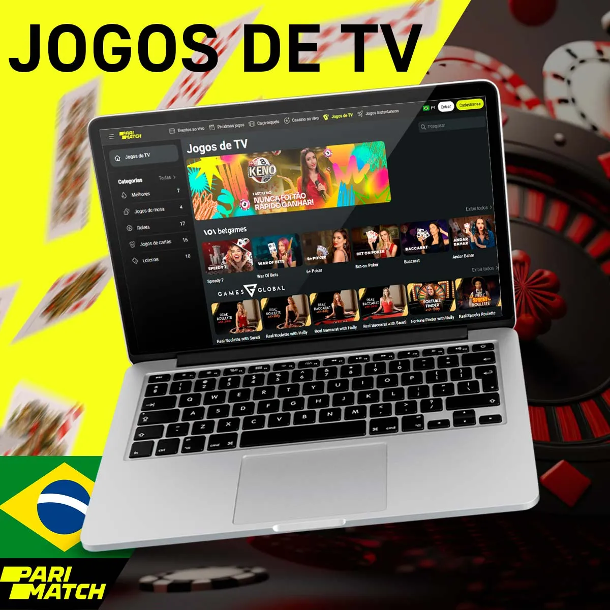 Jogos de TV de cassino na loja de apostas Parimatch Brasil