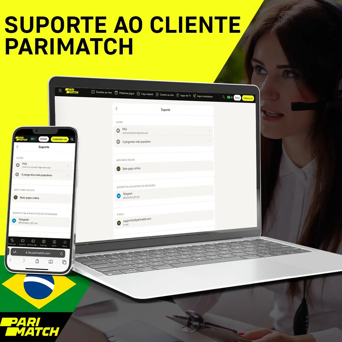 Suporte técnico ao cliente na casa de apostas Parimatch Brasil