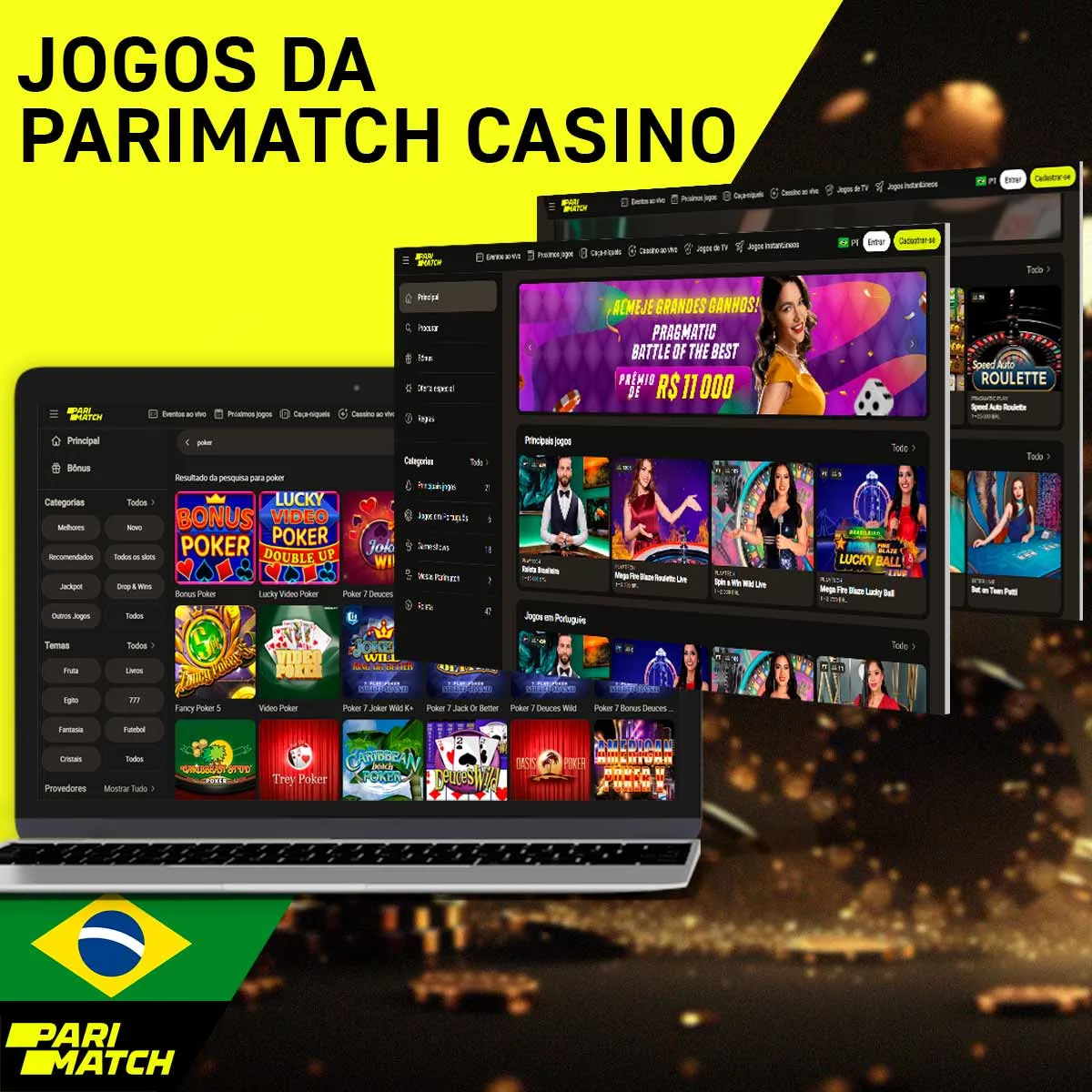 Jogos de cassino na casa de apostas Parimatch no Brasil