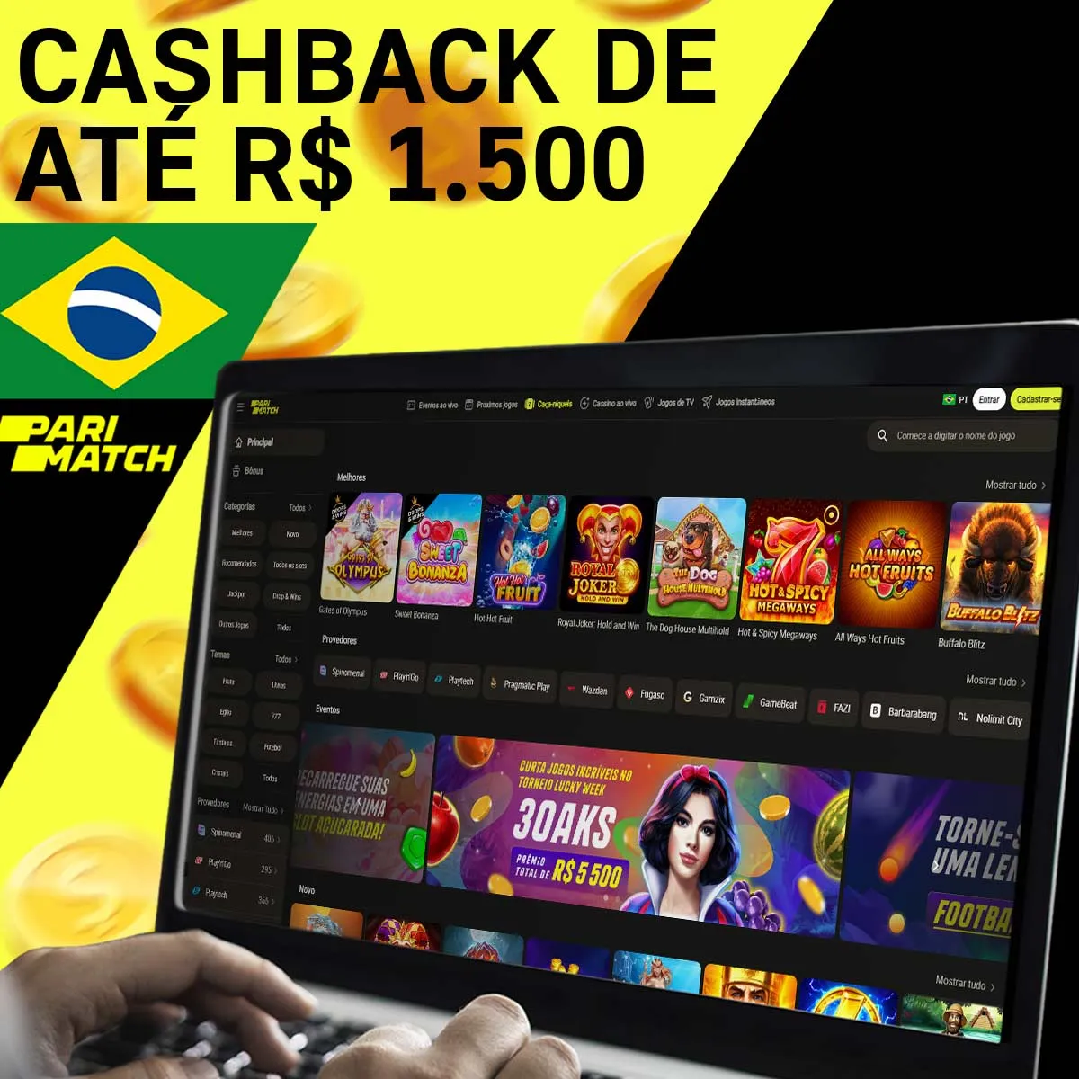Cashback da casa de apostas Parimatch no Brasil