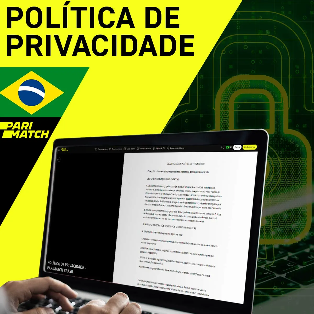 Política de privacidade da casa de apostas Parimatch no Brasil