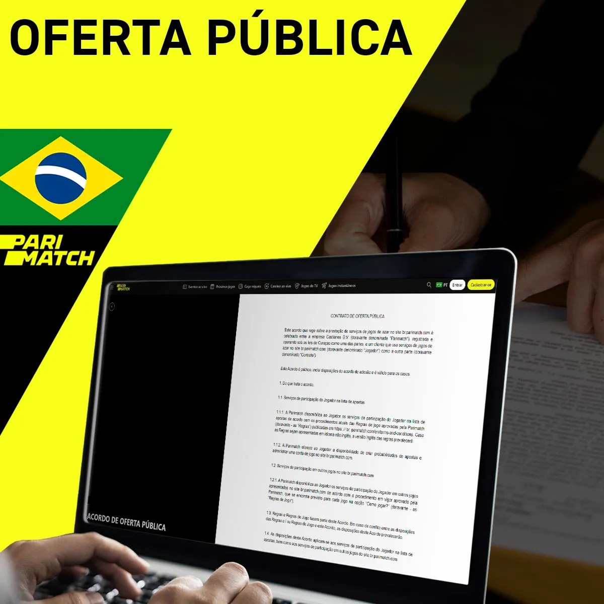 Oferta pública da casa de apostas Parimatch no Brasil