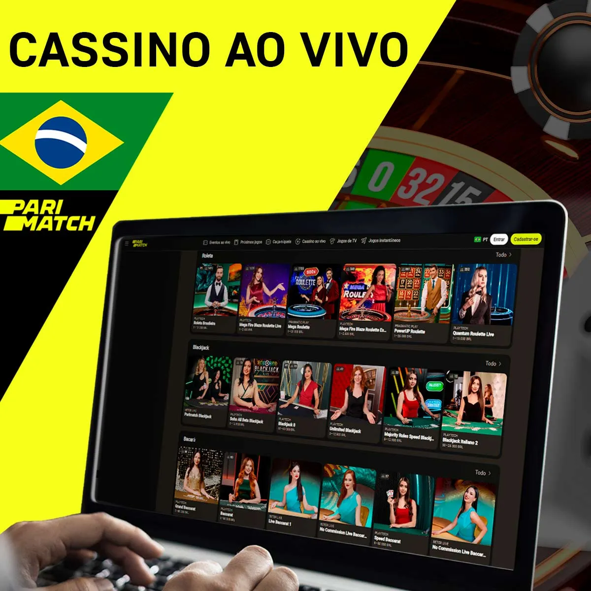 Cassino Ao Vivo na casa de apostas Parimatch no Brasil